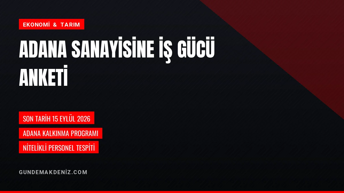 Adana Valiliği sanayi işletmeleri için ihtiyaç anketi başlattı