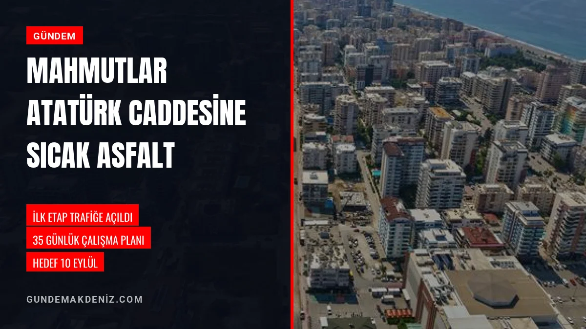 Alanya Belediyesi Mahmutlar Atatürk Caddesini Asfaltla Yeniliyor