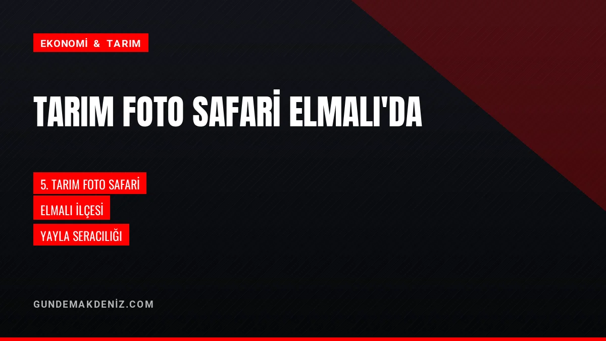 Antalya Elmalı İlçesinde Düzenlenen 5 Tarım Foto Safari Sona Erdi