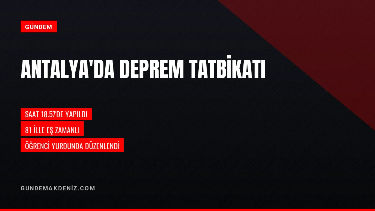 Antalya Valisi Ersin Yazıcı Yurt Binasındaki Deprem Tatbikatında