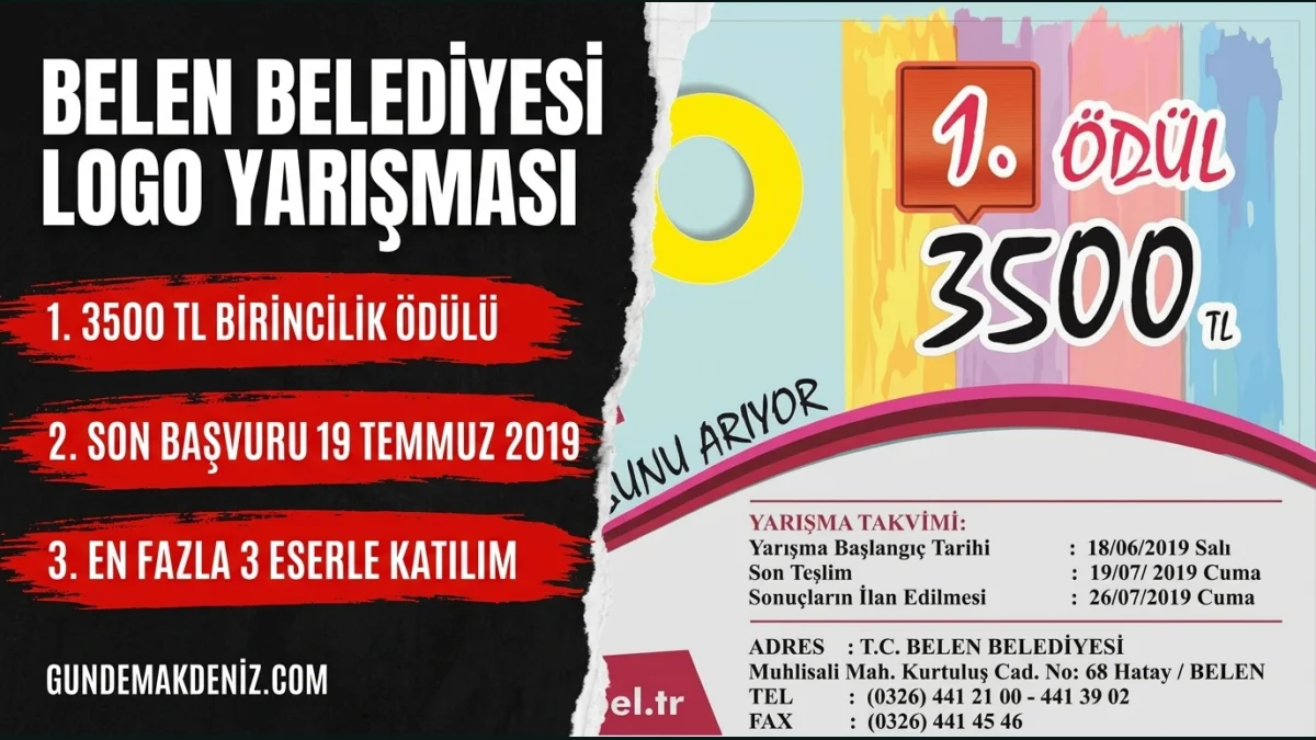 Belen Belediyesi 3500 TL Ödüllü Logo Tasarım Yarışması Başlattı