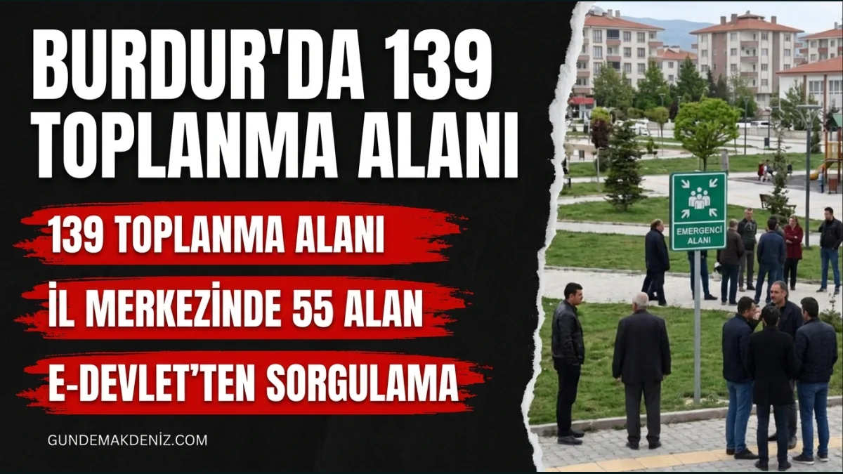Burdur İl Genelinde Toplam 139 Afet Toplanma Alanı Belirlendi