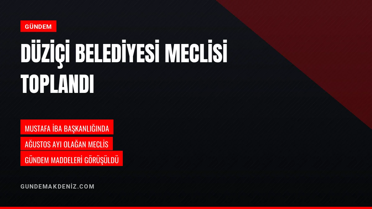 Düziçi Belediyesi Ağustos Ayı Meclis Toplantısını Gerçekleştirdi