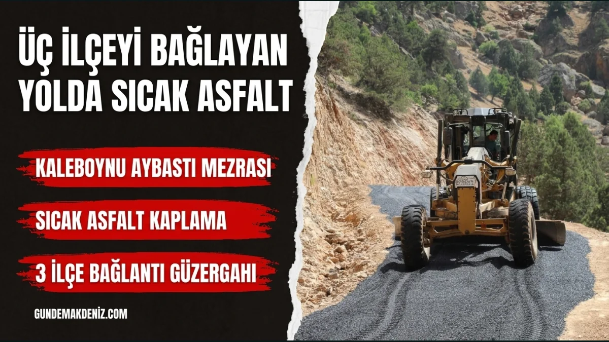Göksun Belediyesi Üç İlçeyi Bağlayan Yolu Sıcak Asfaltla Kaplıyor