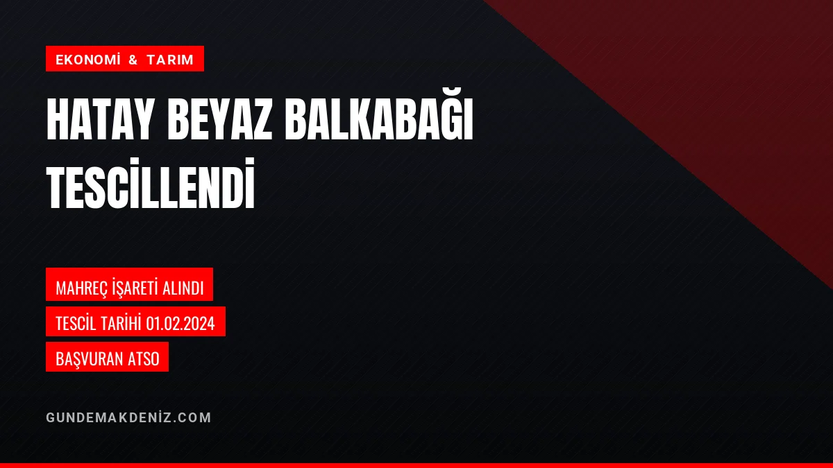 Hatay Beyaz Balkabağı Antakya Ticaret ve Sanayi Odası İle Tescillendi