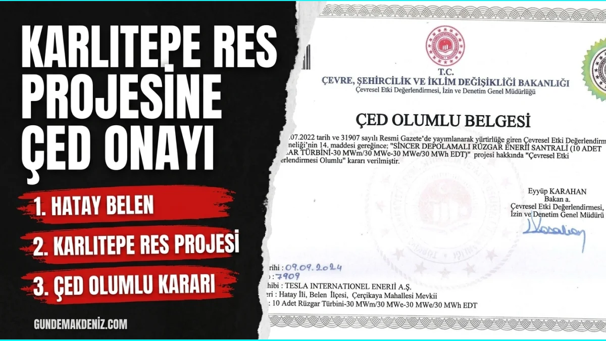 Hatay Karlıtepe RES Kapasite Artışı Projesine ÇED Olumlu Kararı Çıktı
