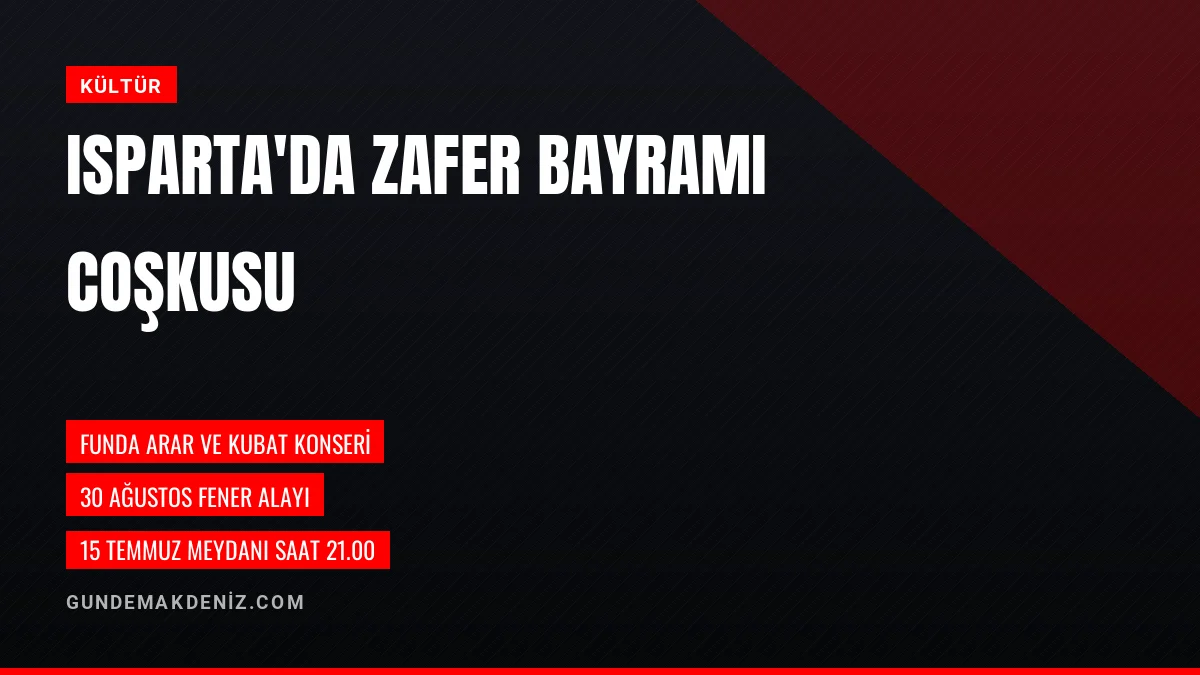 Isparta Belediyesi Zafer Bayramı Etkinlik Programını Açıkladı