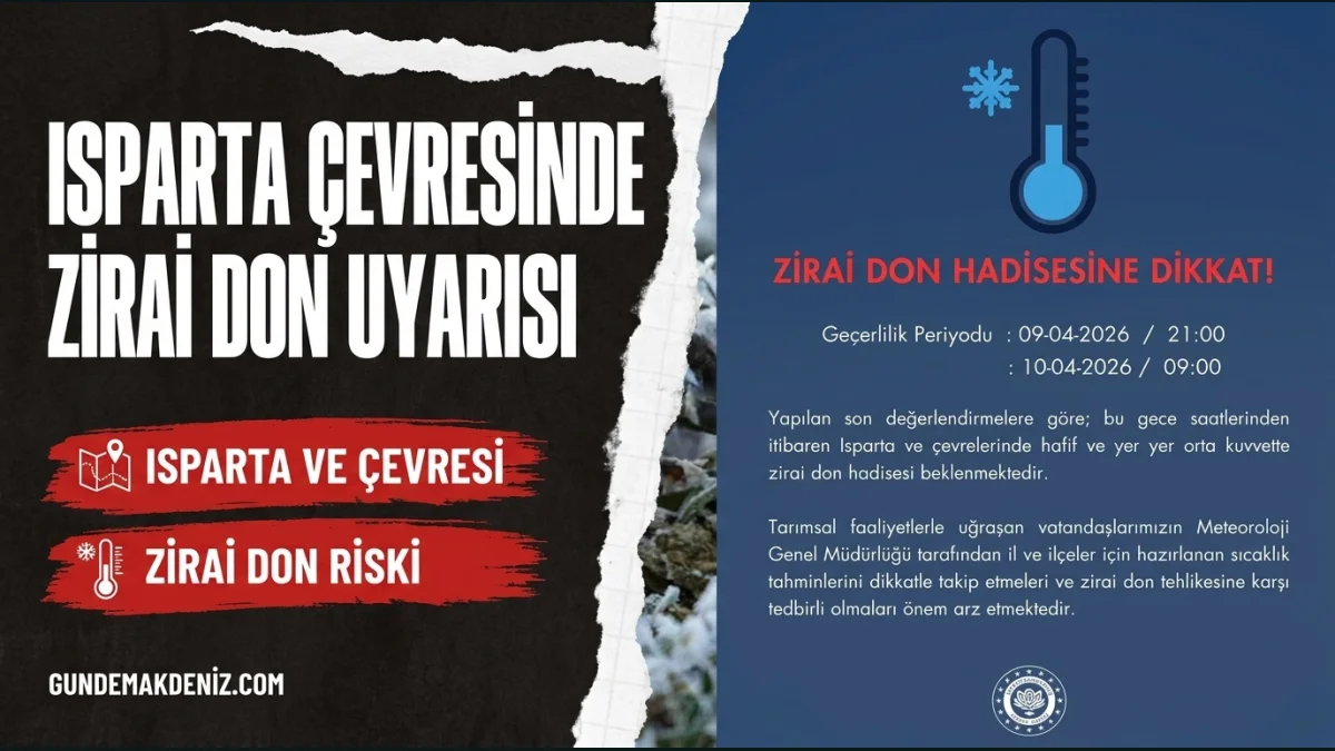 Isparta Çevrelerinde Zirai Don Hadisesine Karşı Uyarı Yapıldı