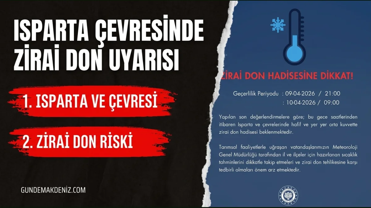 Isparta Çevrelerinde Zirai Don Hadisesine Karşı Uyarı Yapıldı