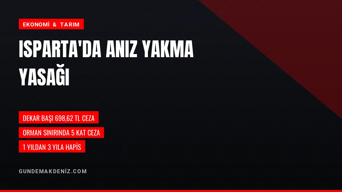 Isparta Valiliği anız yakanlara dekar başına ceza uygulayacak