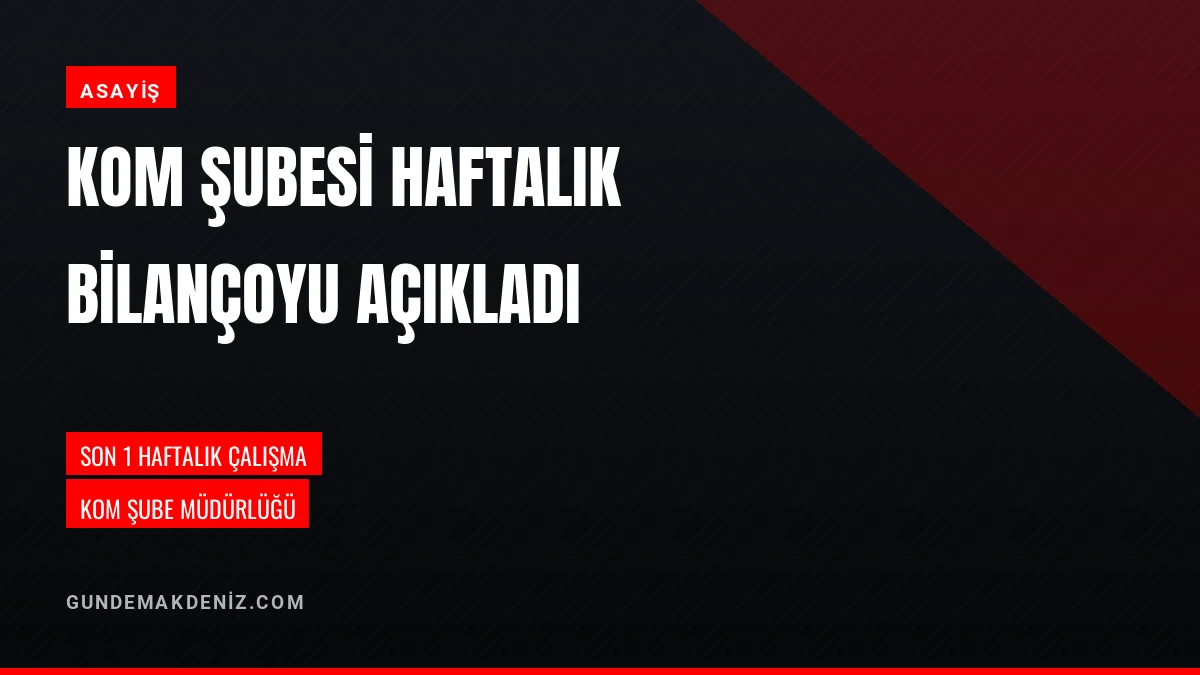 Kaçakçılık ve Organize Suçlarla Mücadele Şubesinden Açıklama