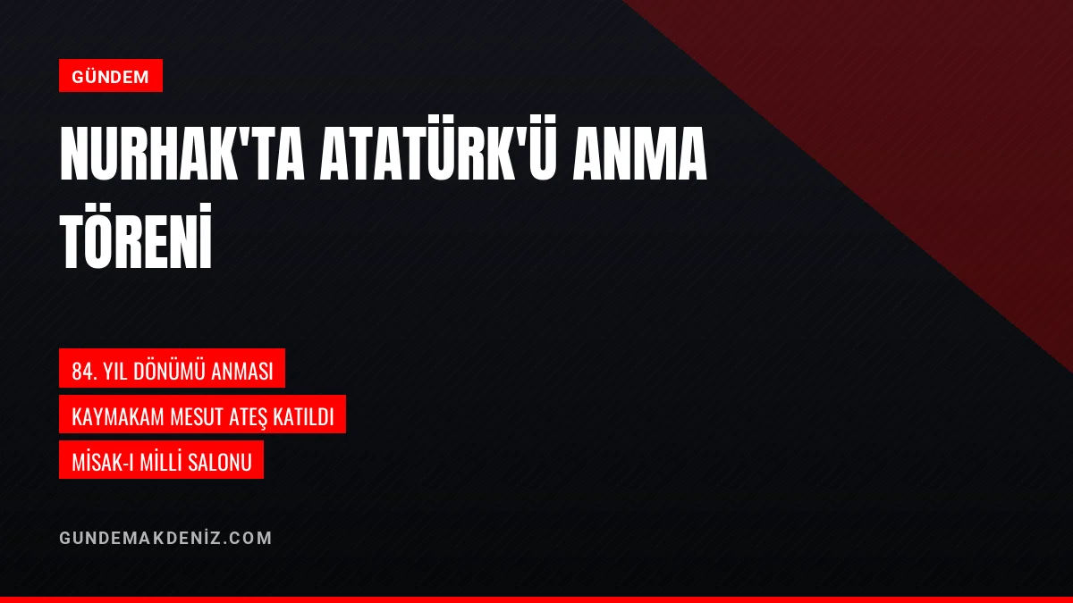Nurhak Kaymakamı Mesut Ateş Atatürkü Anma Programına Katıldı