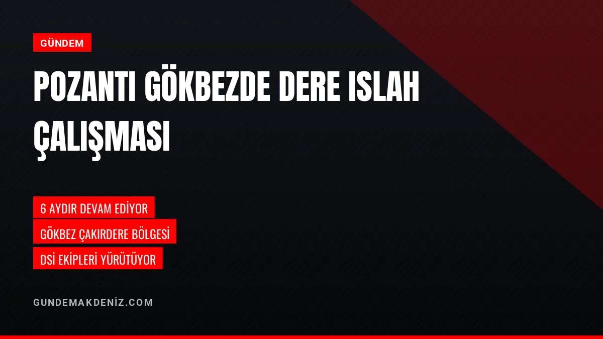 Pozantı Gökbez Mahallesinde DSİ İle Dere Islah Çalışması Sürüyor