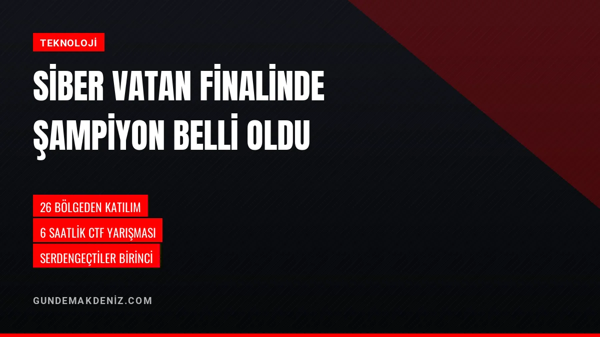 Siber Vatan Programı Finalinde Serdengeçtiler Takımı Birinci Oldu