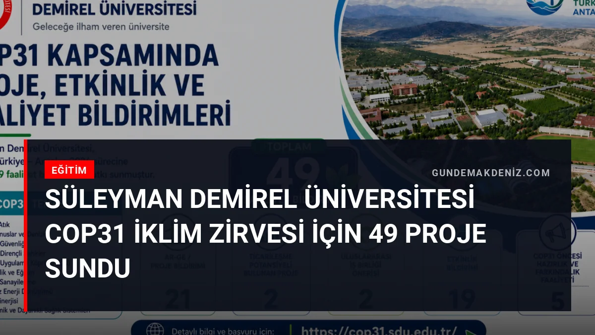 Süleyman Demirel Üniversitesi COP31 İklim Zirvesi İçin 49 Proje Sundu