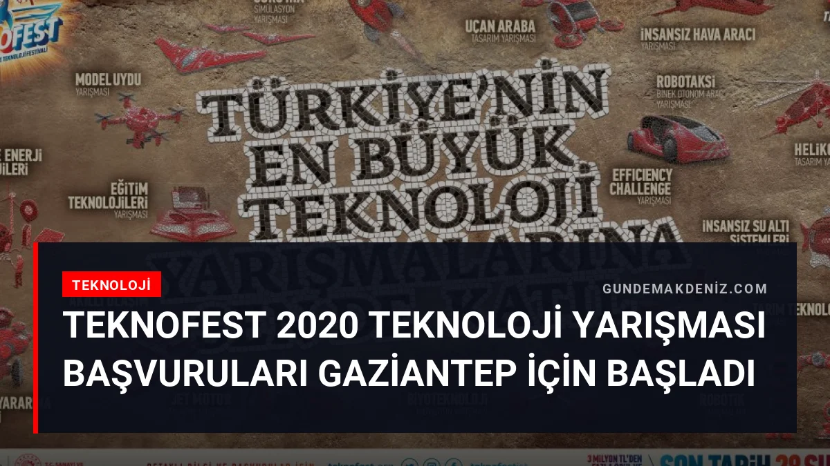 TEKNOFEST 2020 Teknoloji Yarışması Başvuruları Gaziantep İçin Başladı