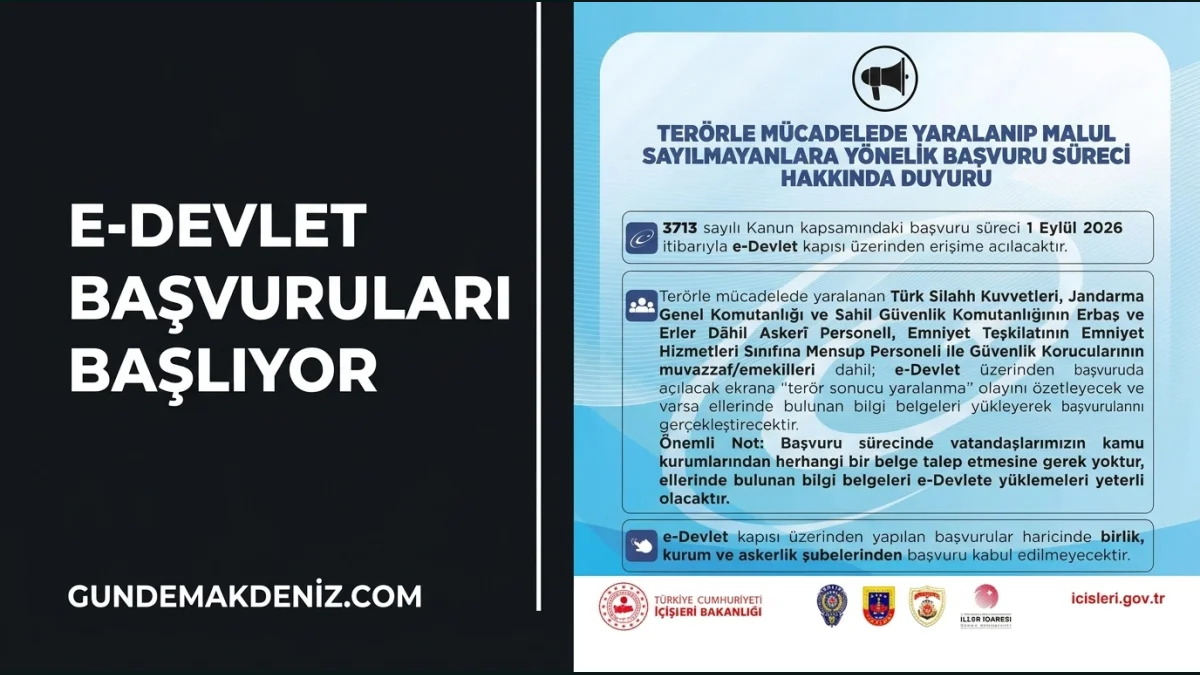Terörle Mücadelede Yaralananlar İçin e Devlet Başvurusu Başlıyor