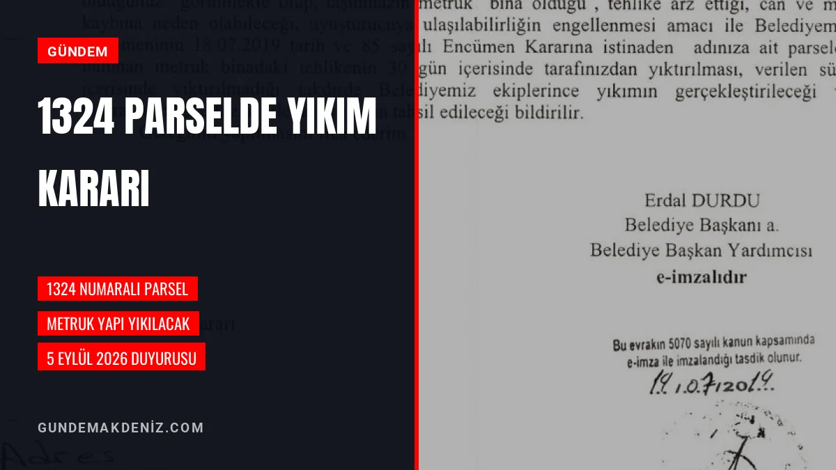 Belen 1324 Numaralı Parseldeki Metruk Yapı İçin Yıkım Kararı Çıktı