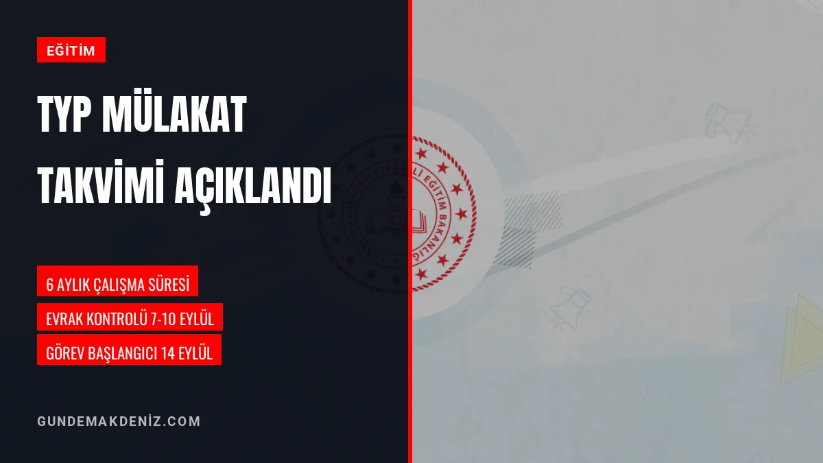 Burdur İl Milli Eğitim Müdürlüğü TYP Mülakat Tarihlerini Duyurdu