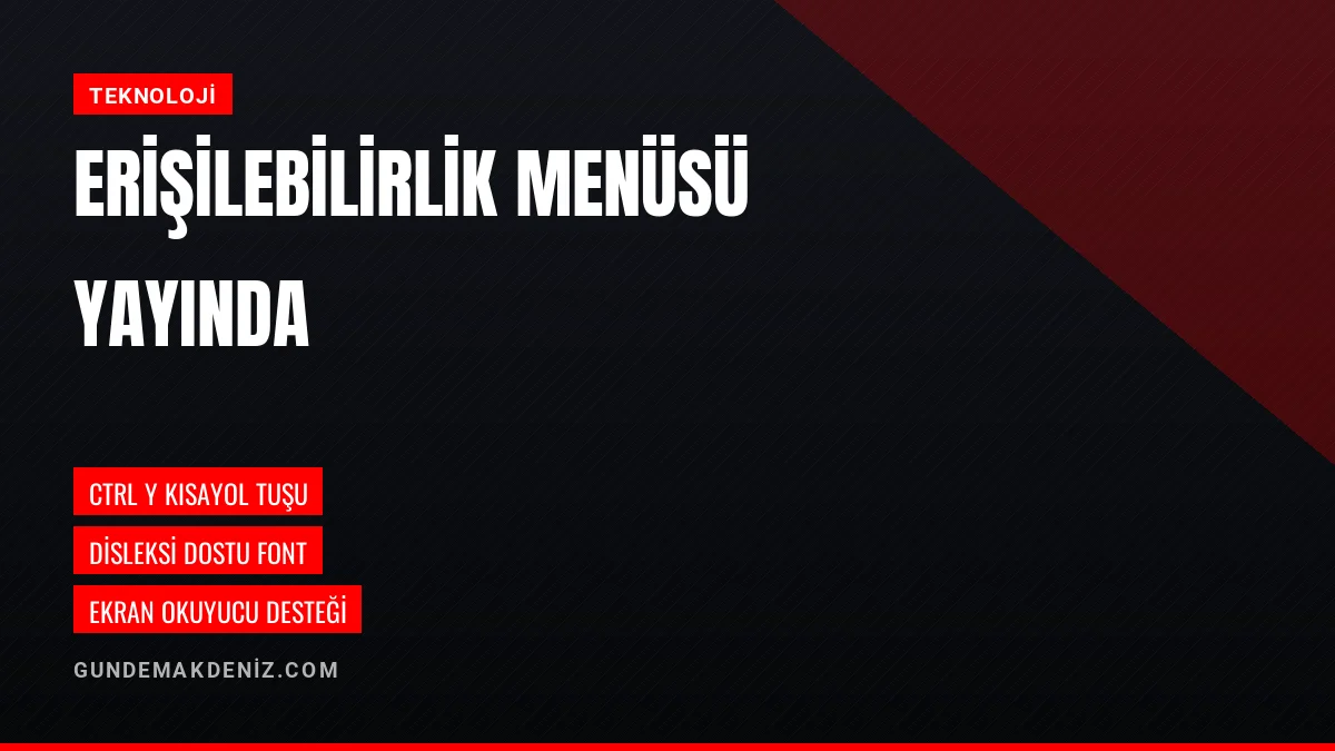 Dijital Ortamda Erişilebilirlik Menüsü Özellikleri Kullanıma Sunuldu