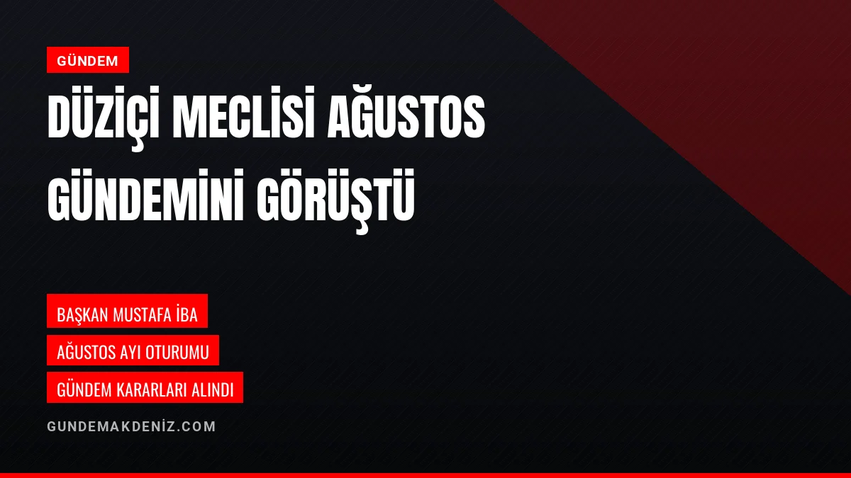 Düziçi Belediyesi Ağustos Ayı Meclis Toplantısını Gerçekleştirdi