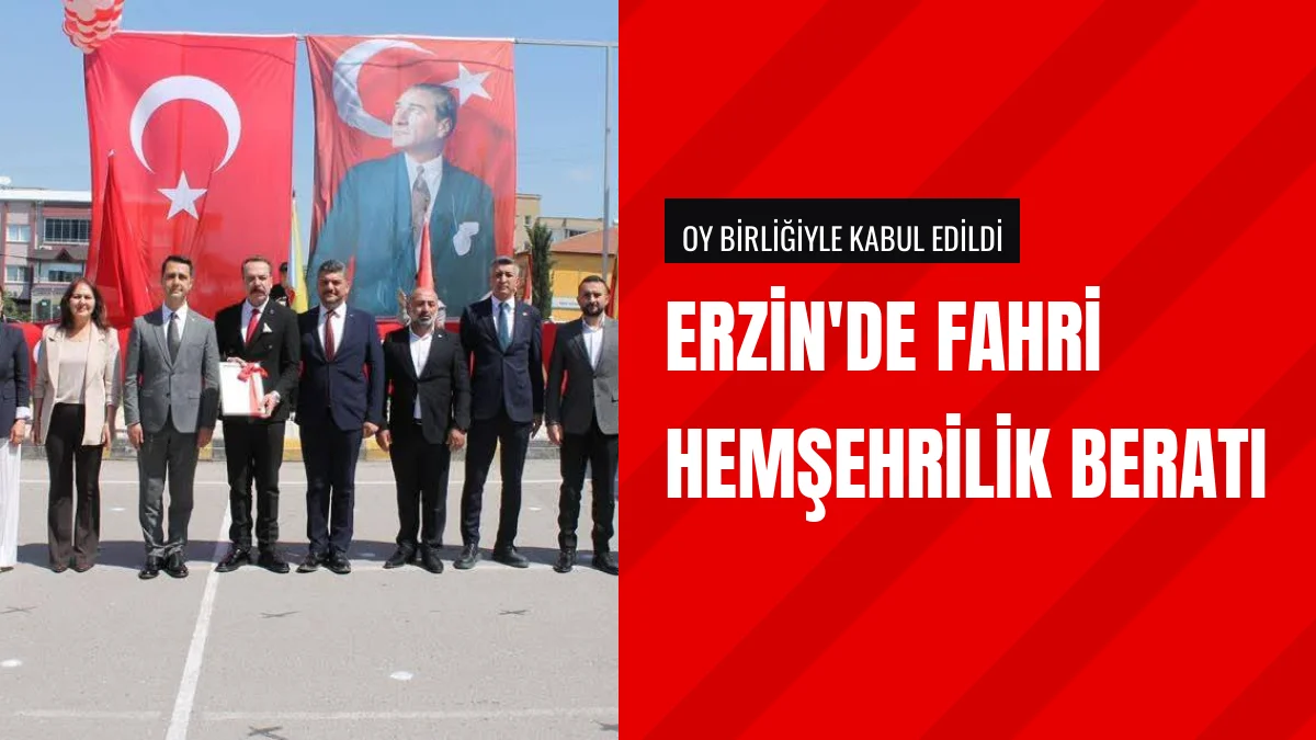 Erzin Belediye Meclisinden Kaymakam Özaydına Fahri Hemşehrilik Beratı