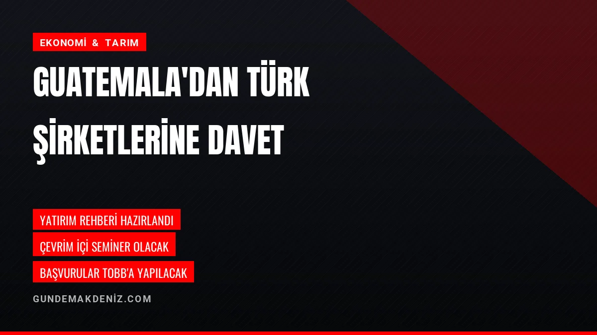 Guatemala Türk İş Dünyası İçin Yatırım Fırsatları Semineri Düzenliyor