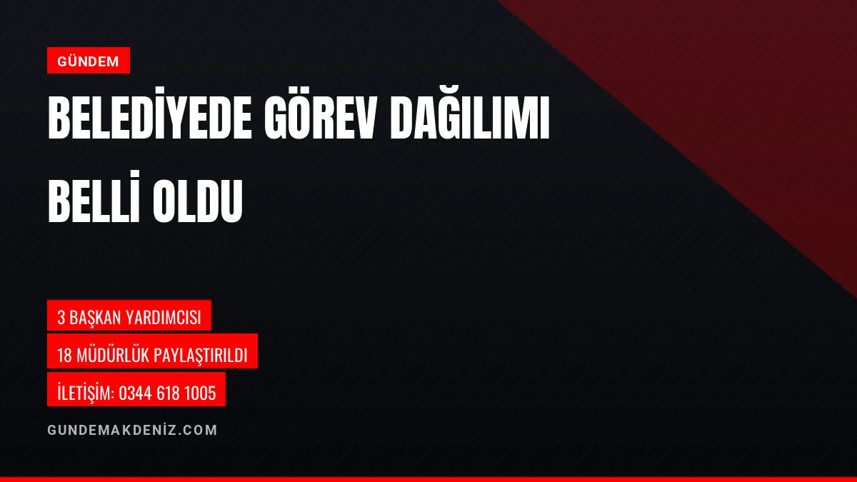 Kahramanmaraş belediye başkan yardımcılarının görev dağılımı netleşti
