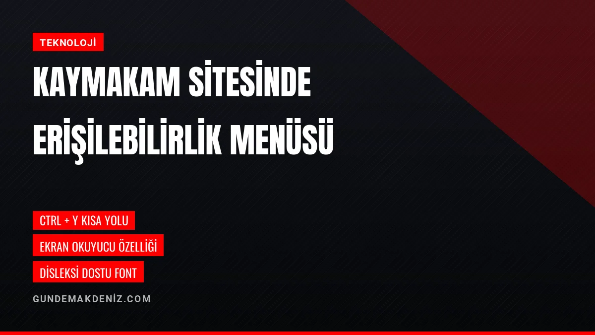 Kaymakam Muhammet Samet Bahar Web Sitesinde Erişilebilirlik Menüsü