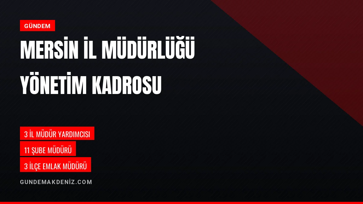 Mersin Cevre ve Sehircilik İl Mudurlugu Yönetim Kadrosu Belirlendi