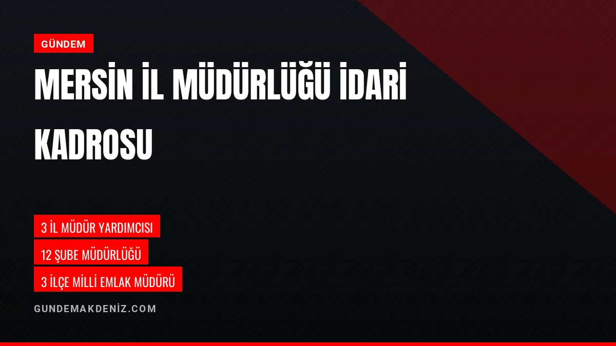 Mersin İl Müdürlüğü Yönetim Kadrosu Ve Birim Yapısı Netleşti