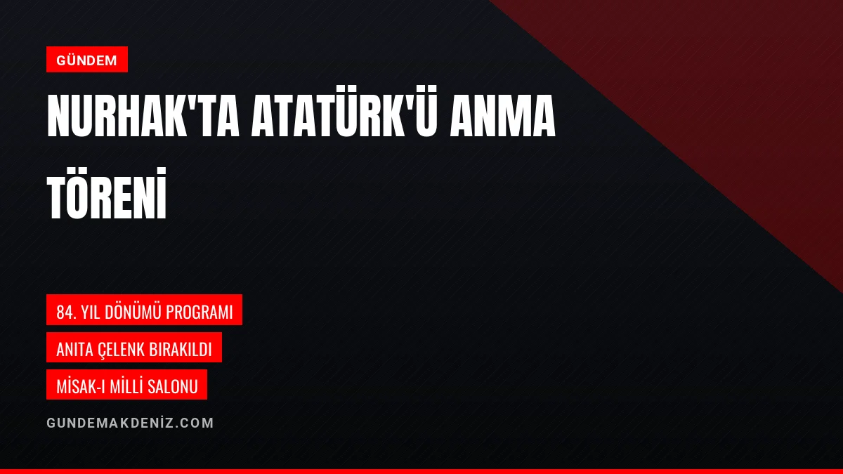 Nurhak İlçesinde Mustafa Kemal Atatürk İçin Anma Töreni Yapıldı