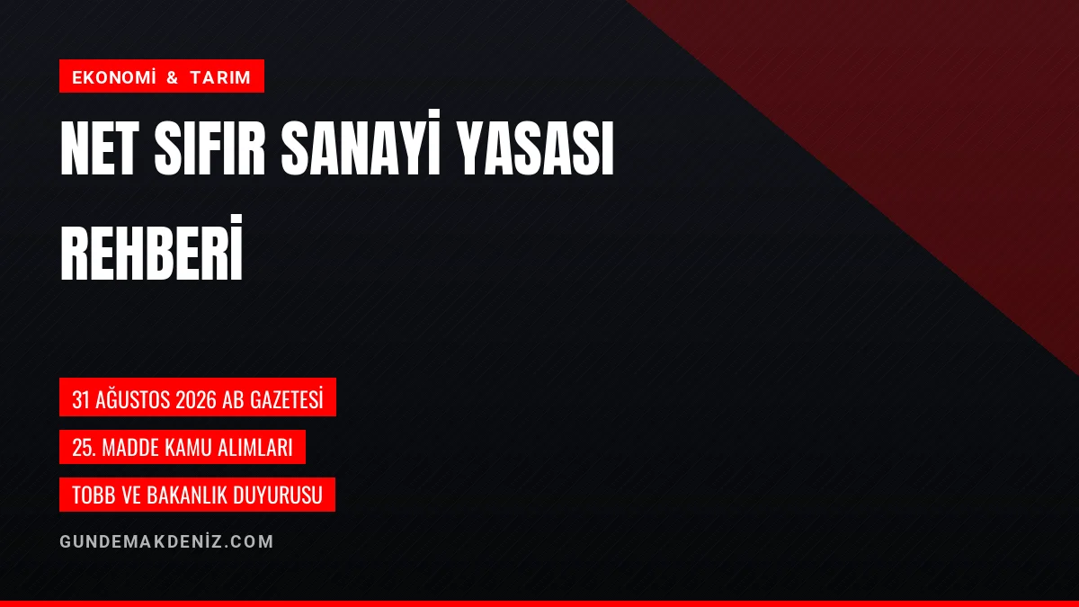 Ticaret Bakanlığı AB Net Sıfır Sanayi Yasası Rehberini Duyurdu