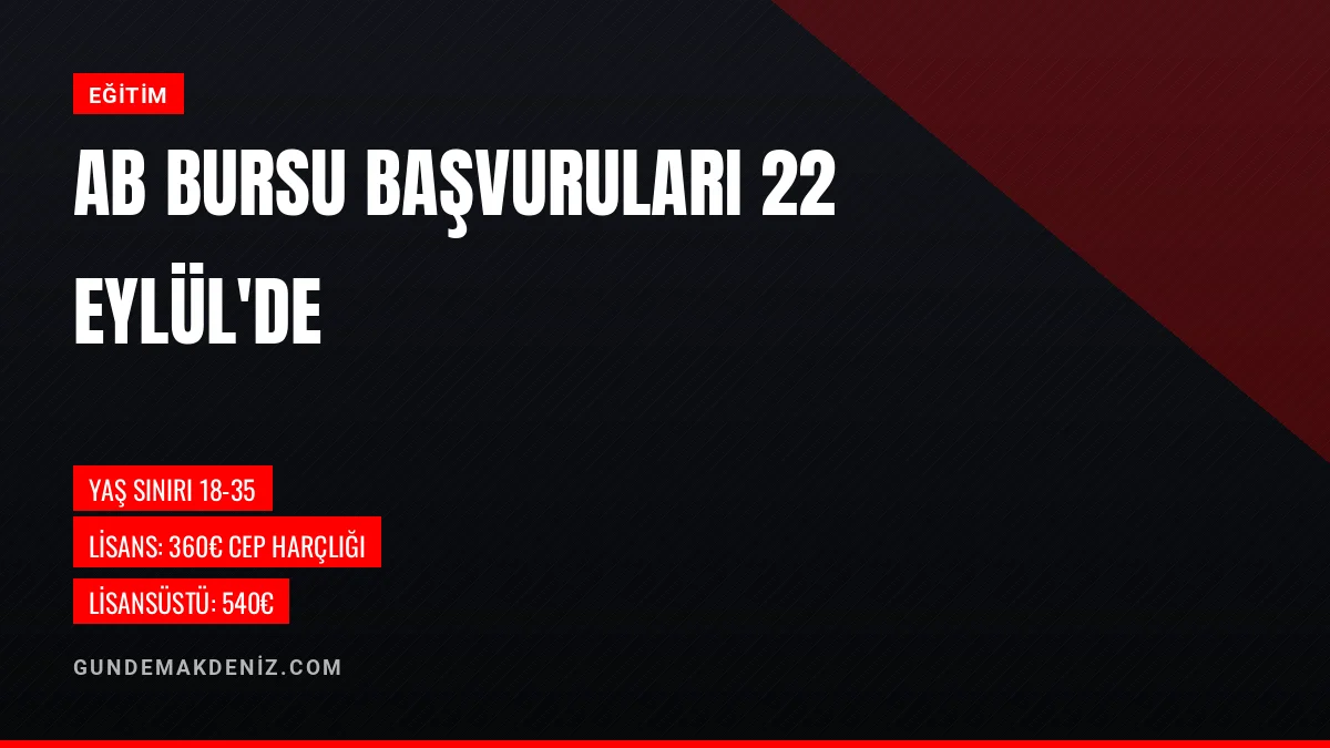 AB Bursları 2026-2027 Dönemi Başvuruları 22 Eylül'de Başlıyor