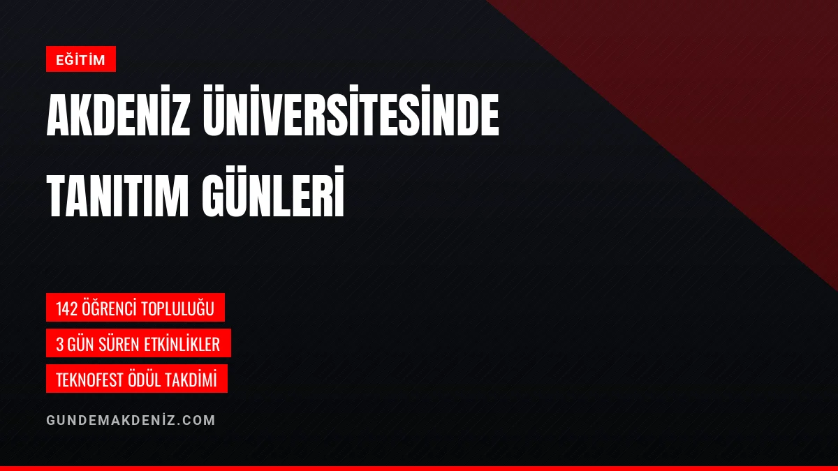 Akdeniz Üniversitesinde Öğrenci Topluluk Tanıtım Günleri Başladı