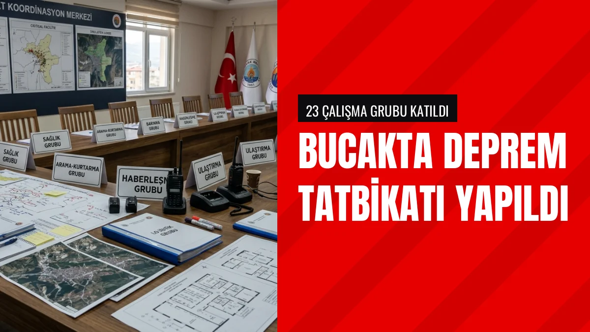 Bucak Kaymakamı Can Kazım Kuruca masa başı deprem tatbikatına katıldı