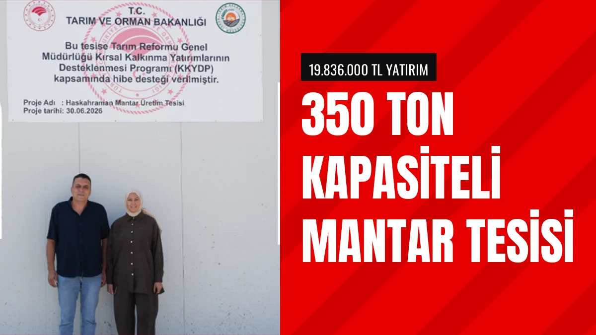 Büyükgökçeli Köyünde 350 Ton Kapasiteli Mantar Tesisi Açıldı