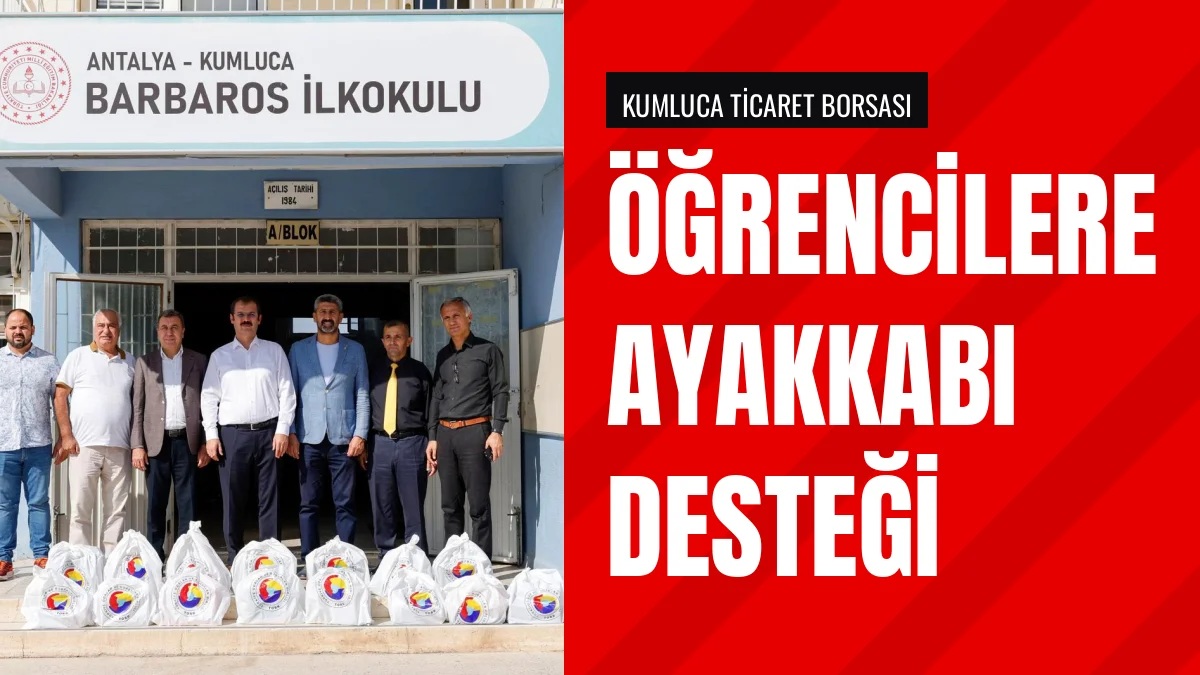 Kumluca Ticaret Borsası Barbaros İlkokulu Öğrencilerine Ayakkabı Verdi
