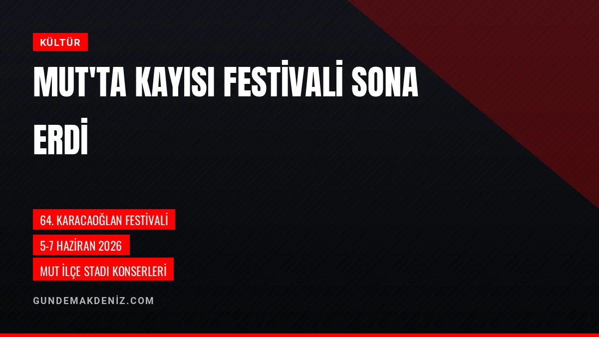 Mut'ta 64. Karacaoğlan Kayısı Festivali Üç Gün Sürdü
